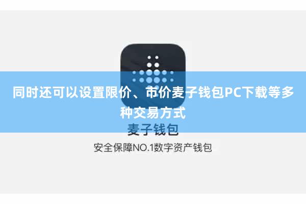 同时还可以设置限价、市价麦子钱包PC下载等多种交易方式
